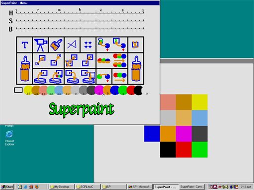 Schermata di SuperPaint, su cui si faceva pixel art negli anni 70